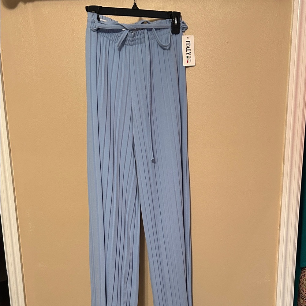 Moda Sky Blue Pleated Trousers